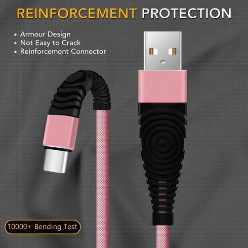 Nylon Braided USB Type C Cable for Fast Charging and Data Transfer - TradeNRG UK